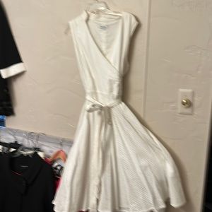White wraparound dress with belt